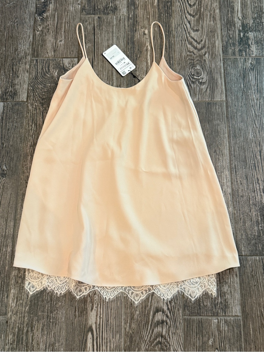 Zara Women Babydoll Lace Trim Mini Dress